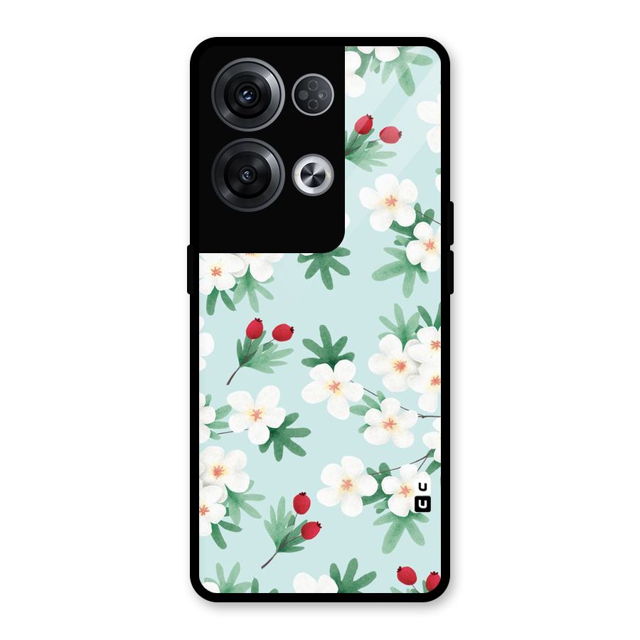 Flowers Pastel Glass Back Case for Oppo Reno8 Pro 5G