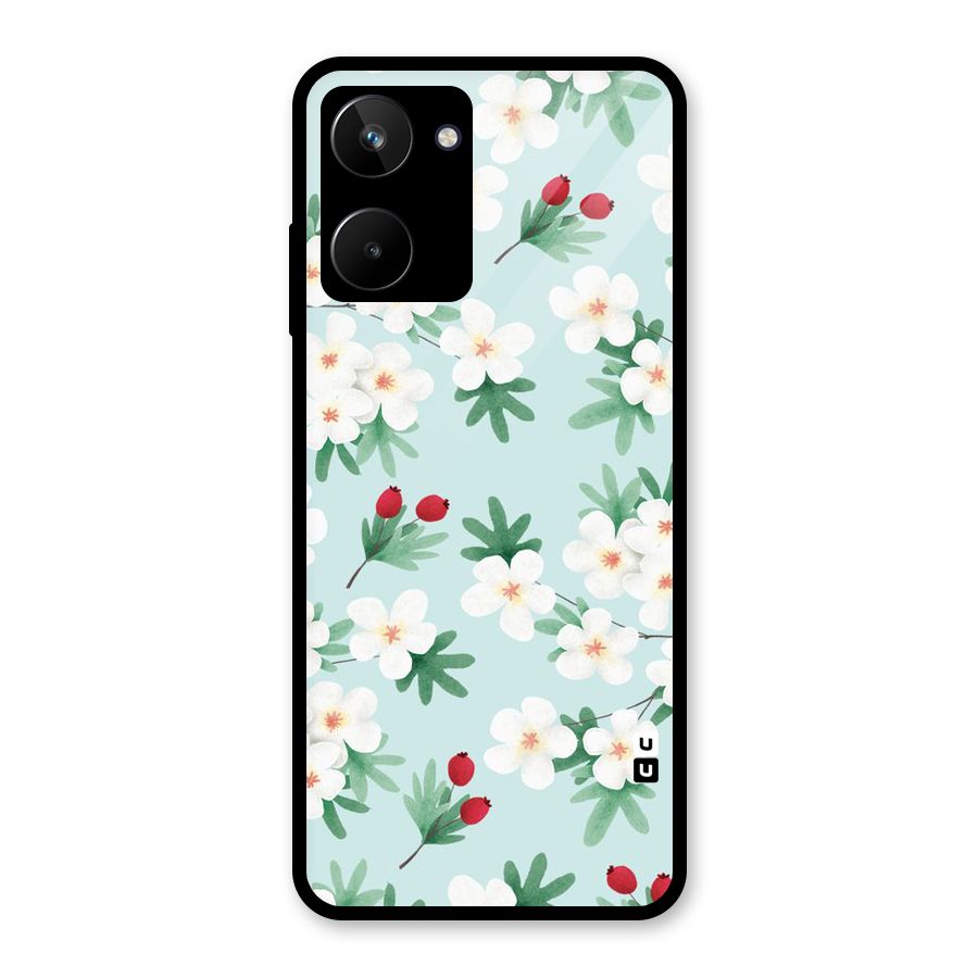Flowers Pastel Glass Back Case for Realme 10