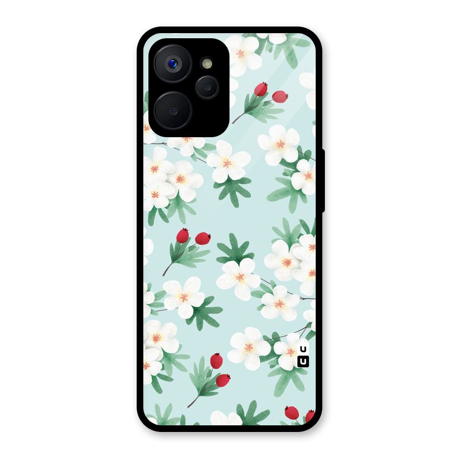 Flowers Pastel Glass Back Case for Realme 9i 5G