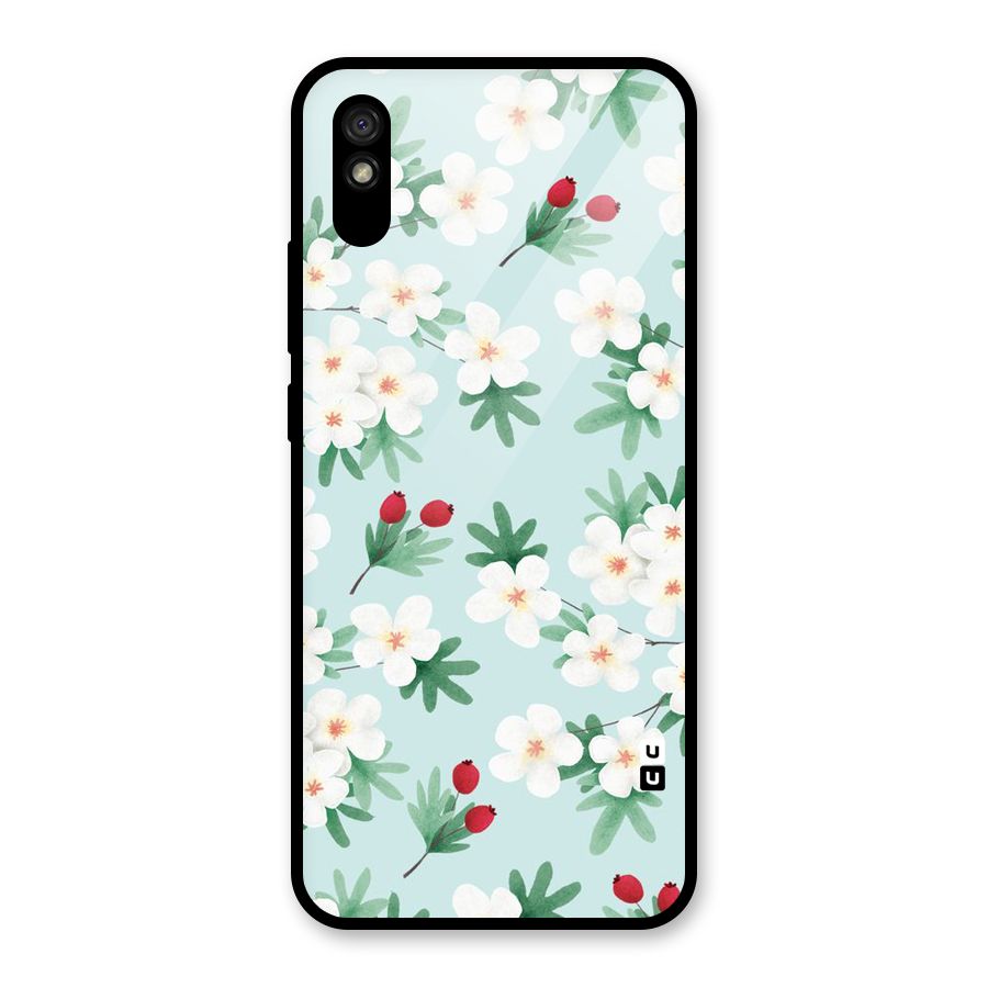Flowers Pastel Glass Back Case for Redmi 9i