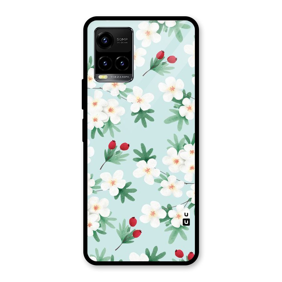 Flowers Pastel Glass Back Case for Vivo Y21T