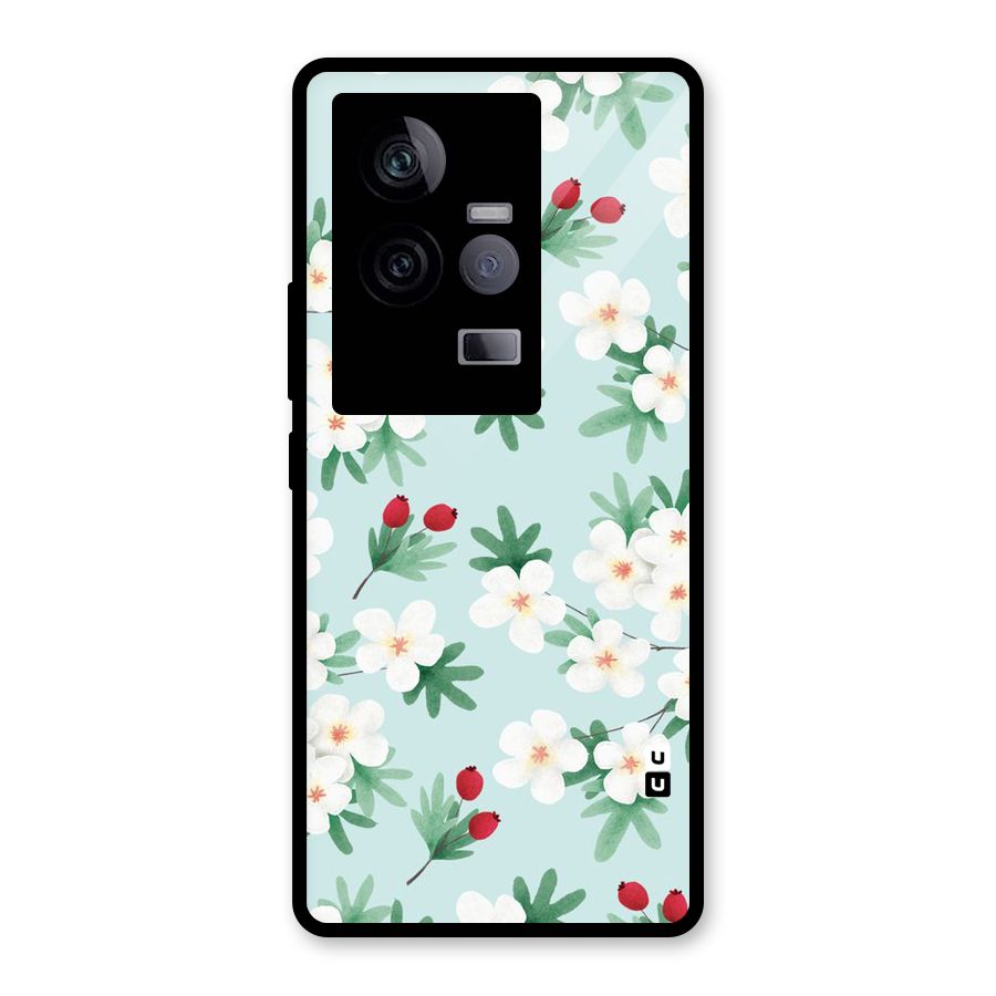 Flowers Pastel Glass Back Case for Vivo iQOO 11 5G