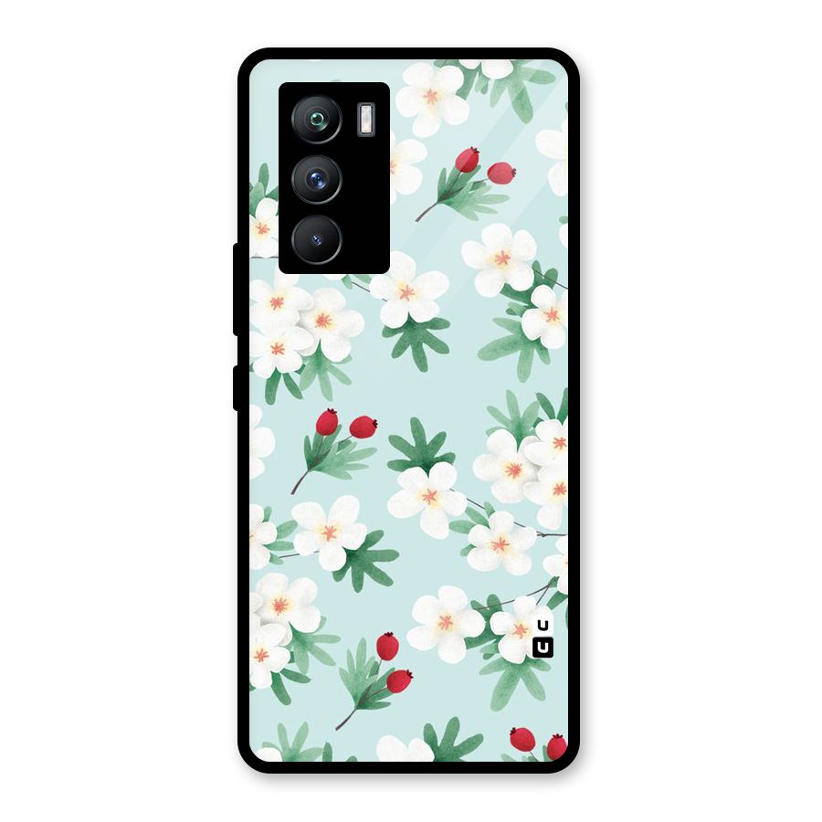 Flowers Pastel Glass Back Case for Vivo iQOO 9 SE