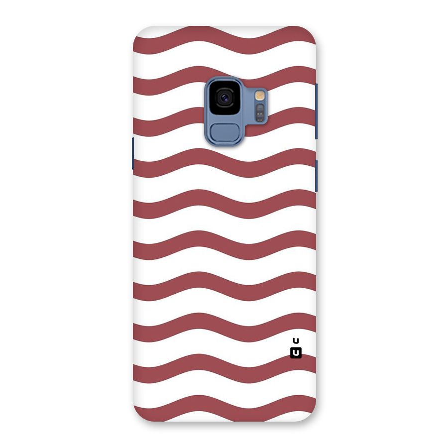 Flowing Stripes Red White Back Case for Galaxy S9