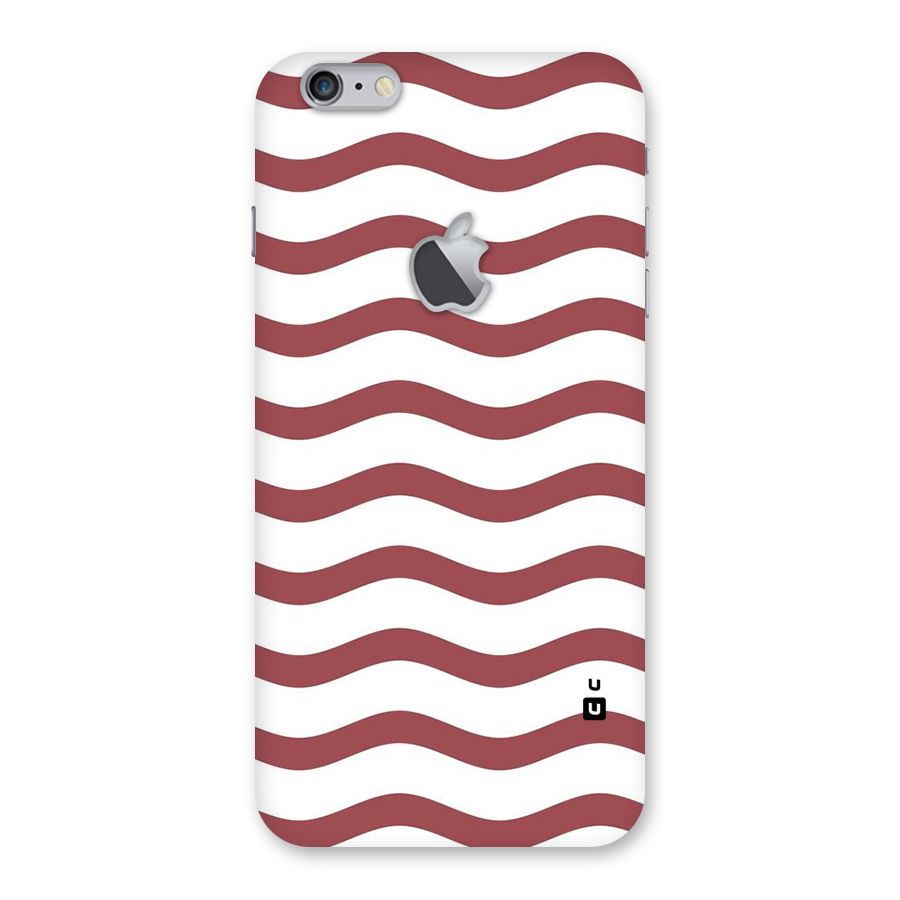 Flowing Stripes Red White Back Case for iPhone 6 Plus 6S Plus Logo Cut
