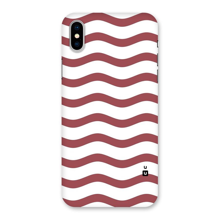 Flowing Stripes Red White Back Case for iPhone XS