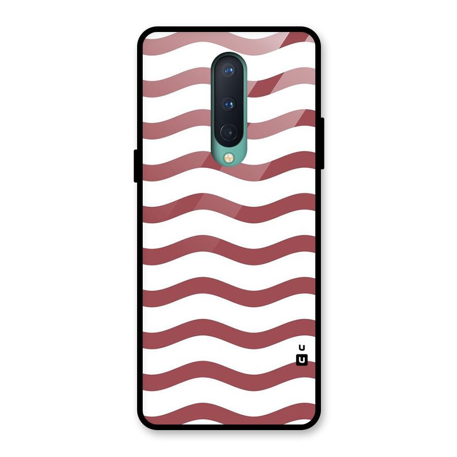 Flowing Stripes Red White Glass Back Case for OnePlus 8