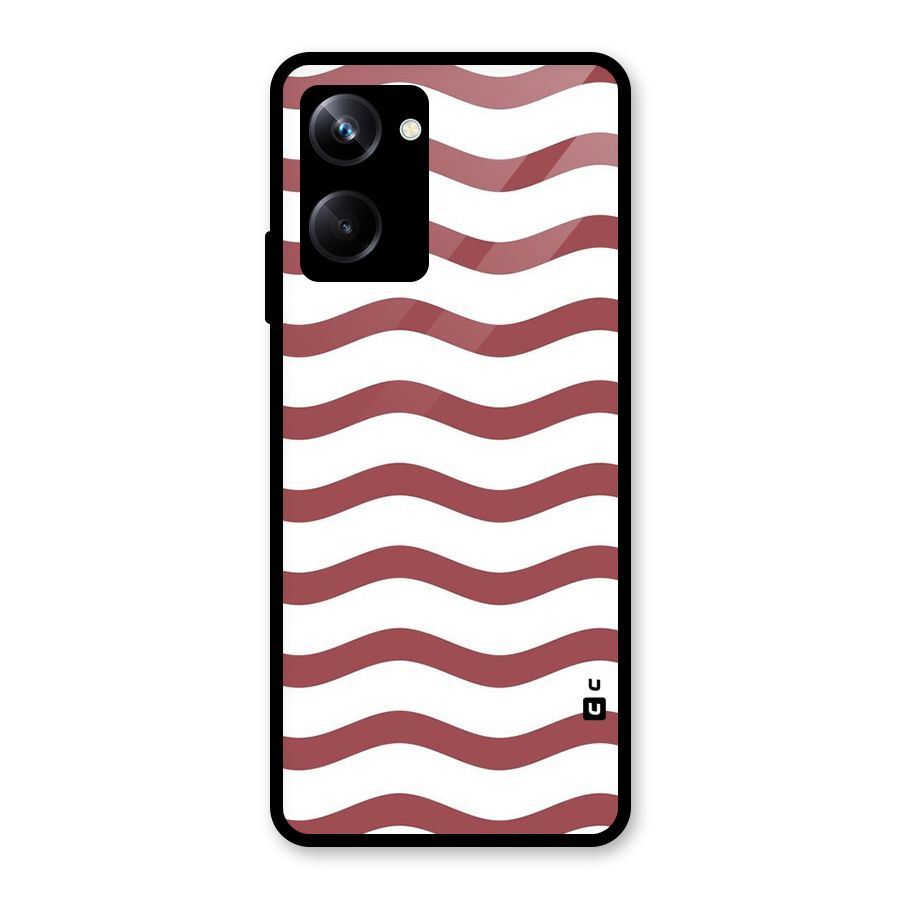 Flowing Stripes Red White Glass Back Case for Realme 10 Pro