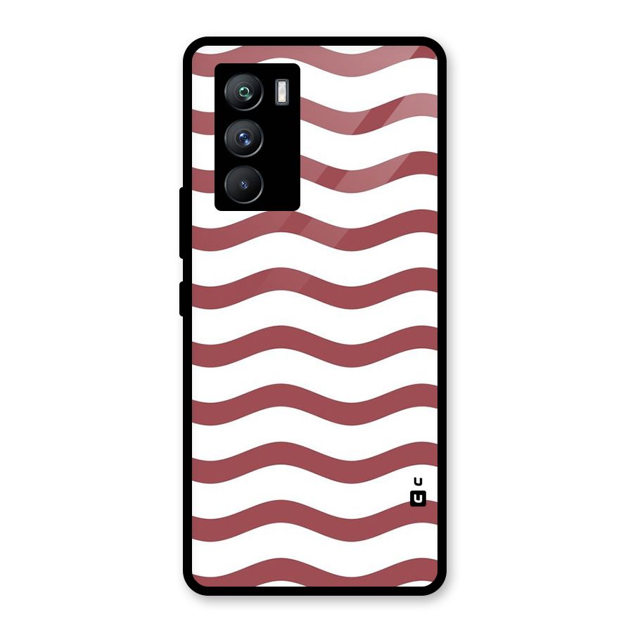 Flowing Stripes Red White Glass Back Case for Vivo iQOO 9 SE
