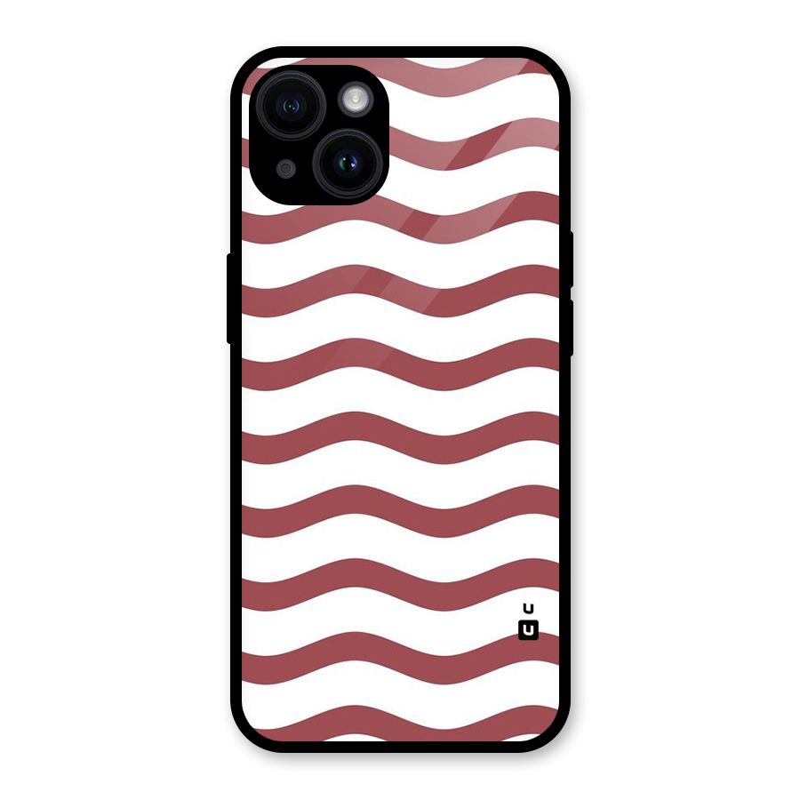 Flowing Stripes Red White Glass Back Case for iPhone 14