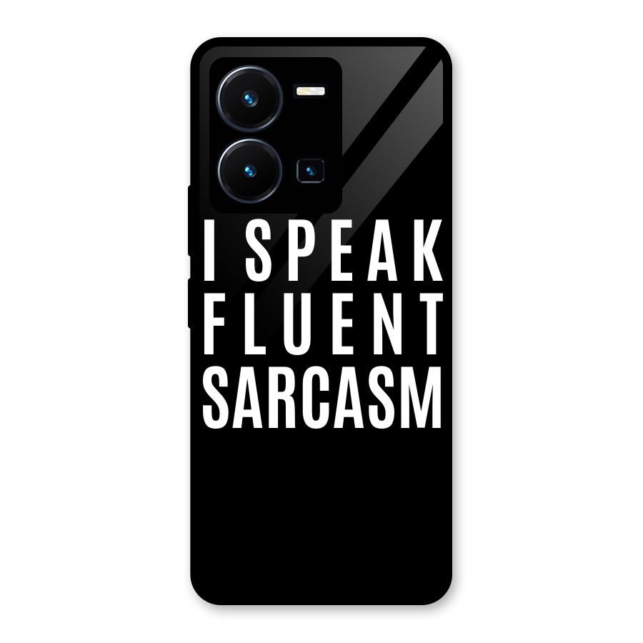 Fluent Sarcasm Glass Back Case for Vivo Y35