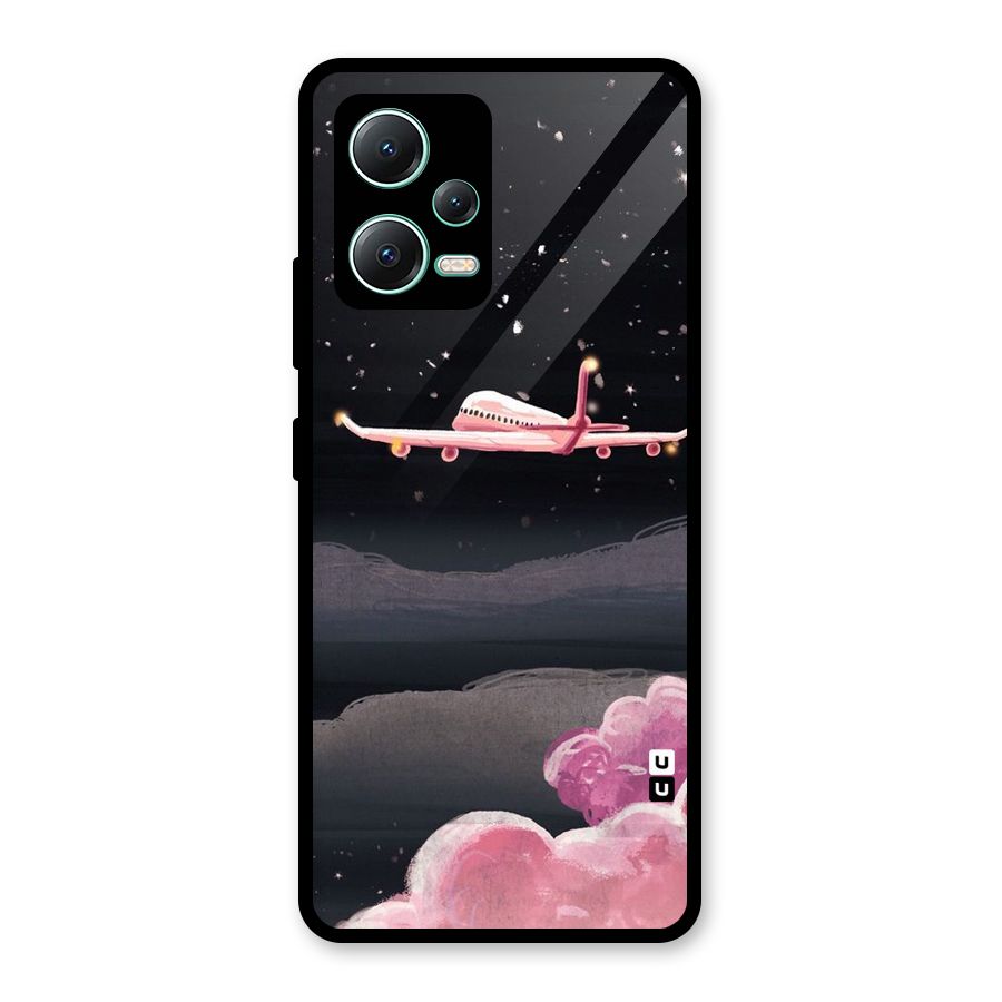 Fly Pink Glass Back Case for Redmi Note 12 5G