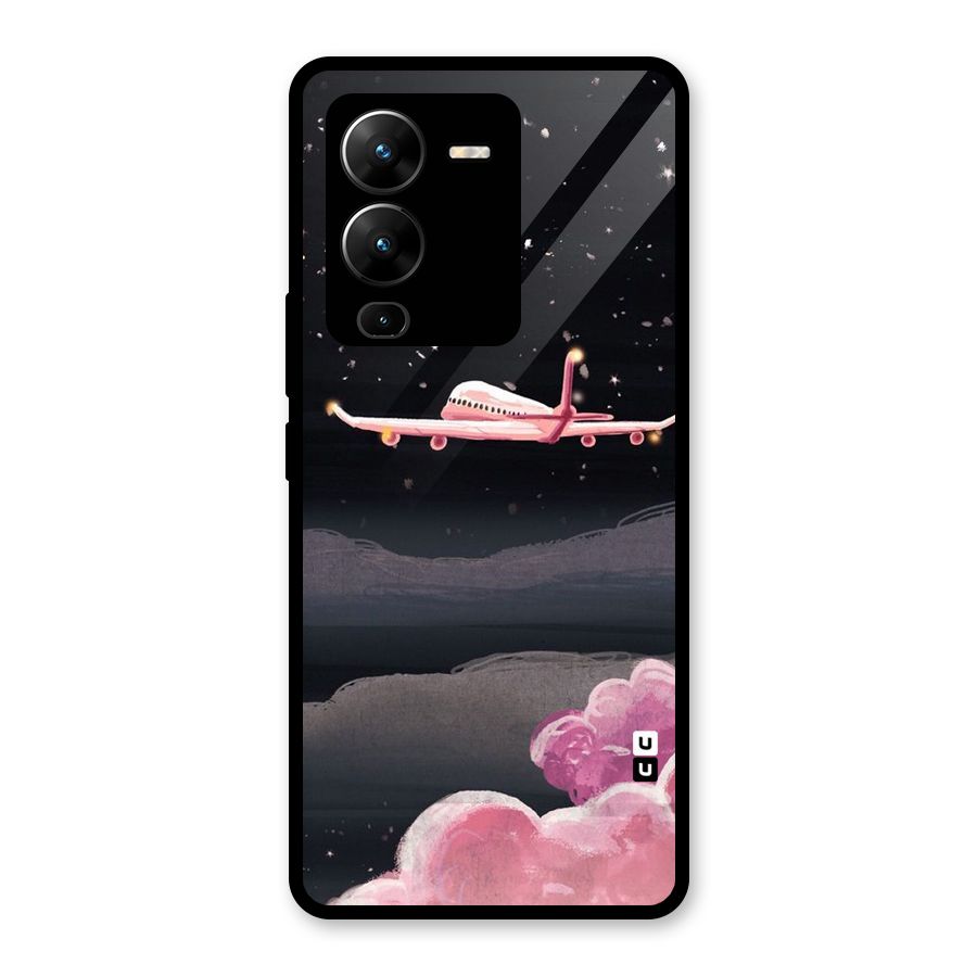 Fly Pink Glass Back Case for Vivo V25 Pro