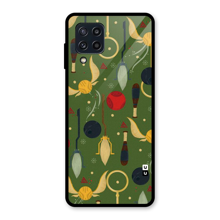 Flying Ball Pattern Glass Back Case for Galaxy M32