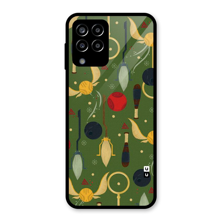 Flying Ball Pattern Glass Back Case for Galaxy M33