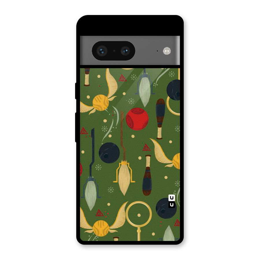 Flying Ball Pattern Glass Back Case for Google Pixel 7