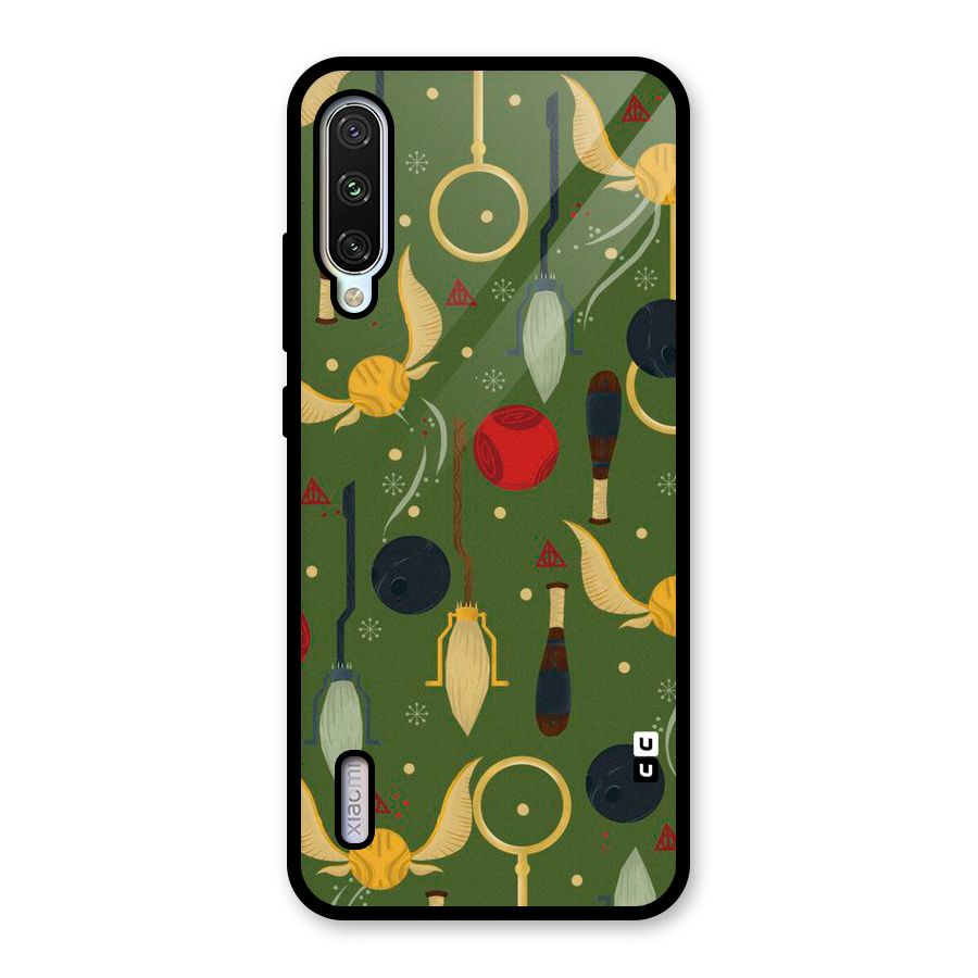 Flying Ball Pattern Glass Back Case for Mi A3