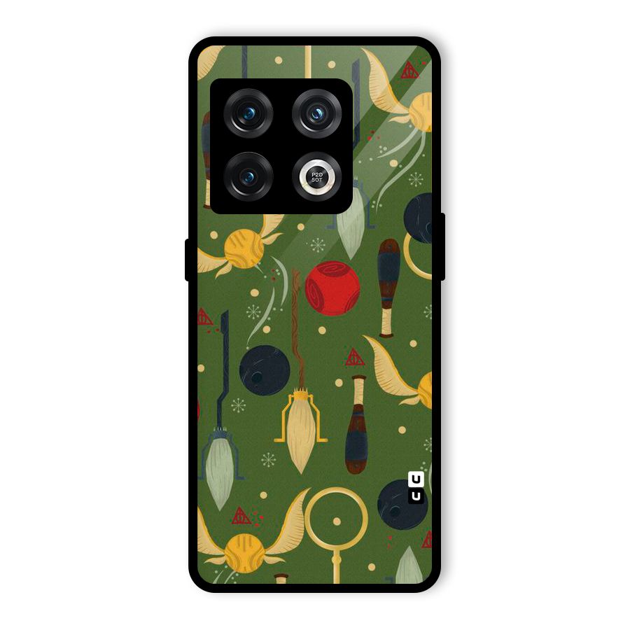 Flying Ball Pattern Glass Back Case for OnePlus 10 Pro 5G