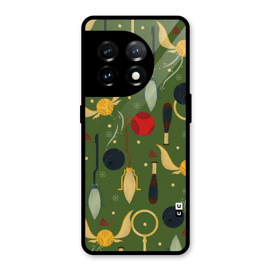 Flying Ball Pattern Glass Back Case for OnePlus 11