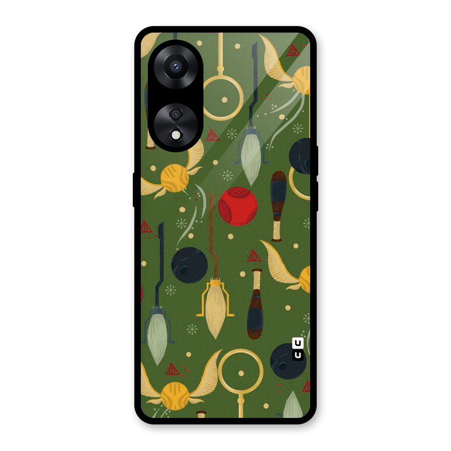 Flying Ball Pattern Glass Back Case for Oppo A78