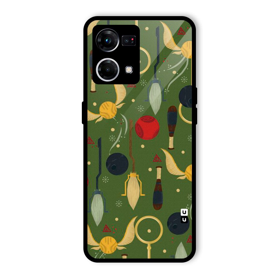 Flying Ball Pattern Glass Back Case for Oppo F21 Pro 5G