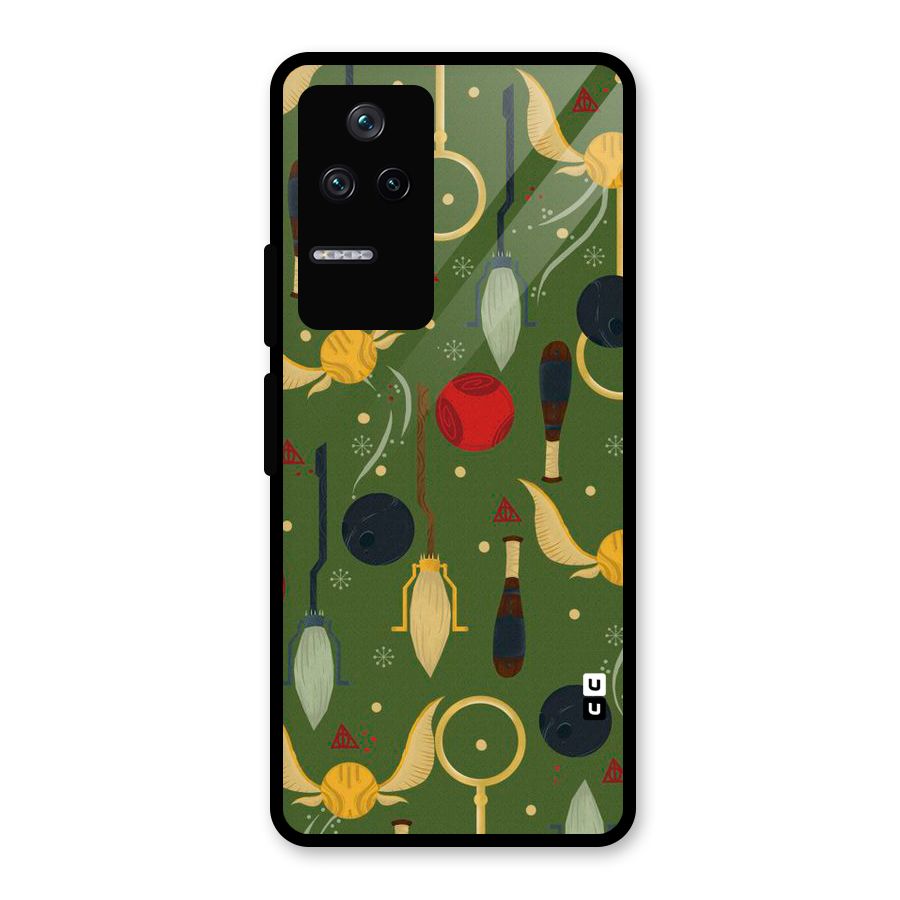 Flying Ball Pattern Glass Back Case for Poco F4 5G