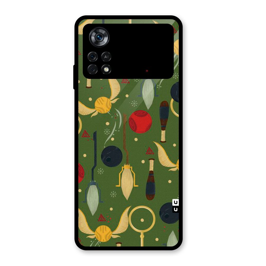 Flying Ball Pattern Glass Back Case for Poco X4 Pro 5G