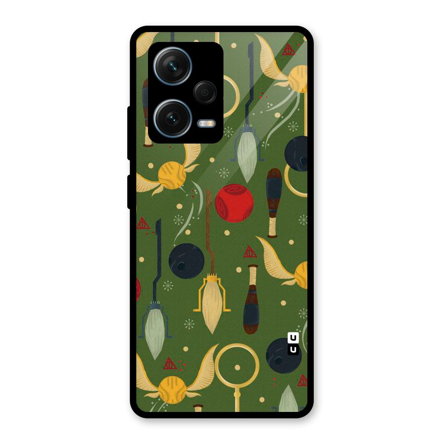 Flying Ball Pattern Glass Back Case for Redmi Note 12 Pro Plus 5G