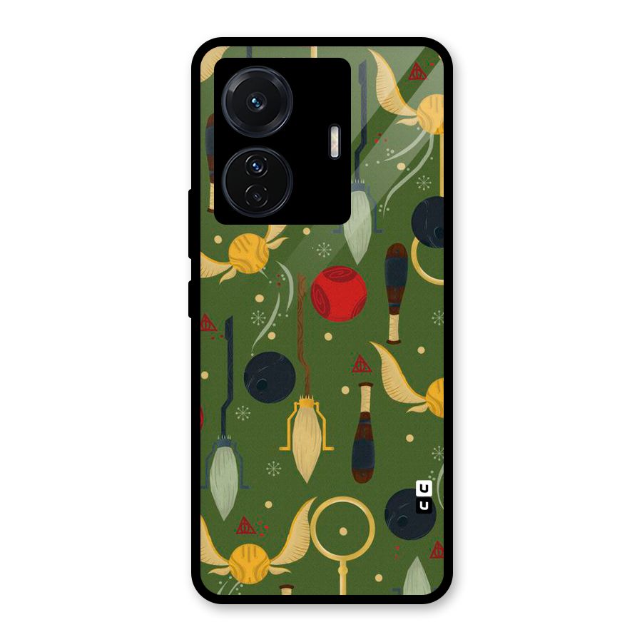Flying Ball Pattern Glass Back Case for Vivo T1 Pro