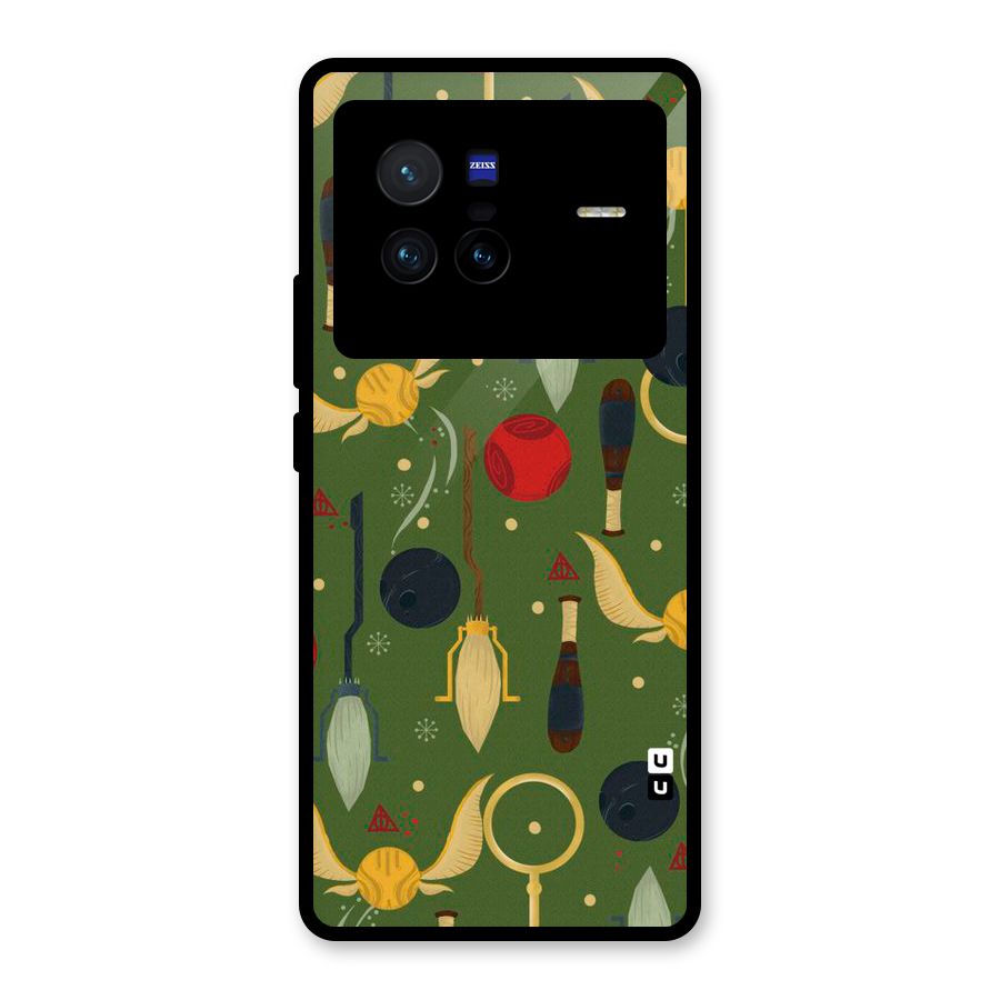 Flying Ball Pattern Glass Back Case for Vivo X80