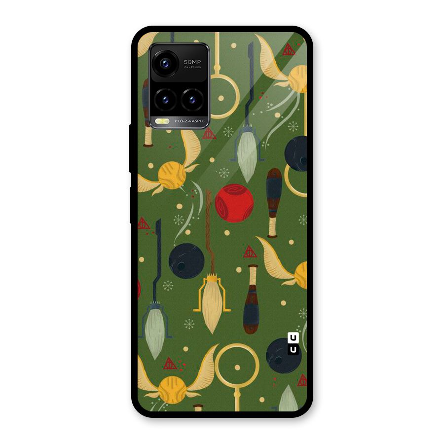 Flying Ball Pattern Glass Back Case for Vivo Y21A