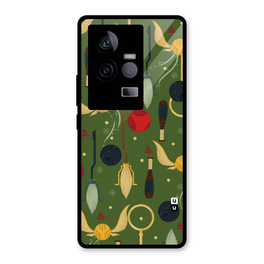 Flying Ball Pattern Glass Back Case for Vivo iQOO 11 5G