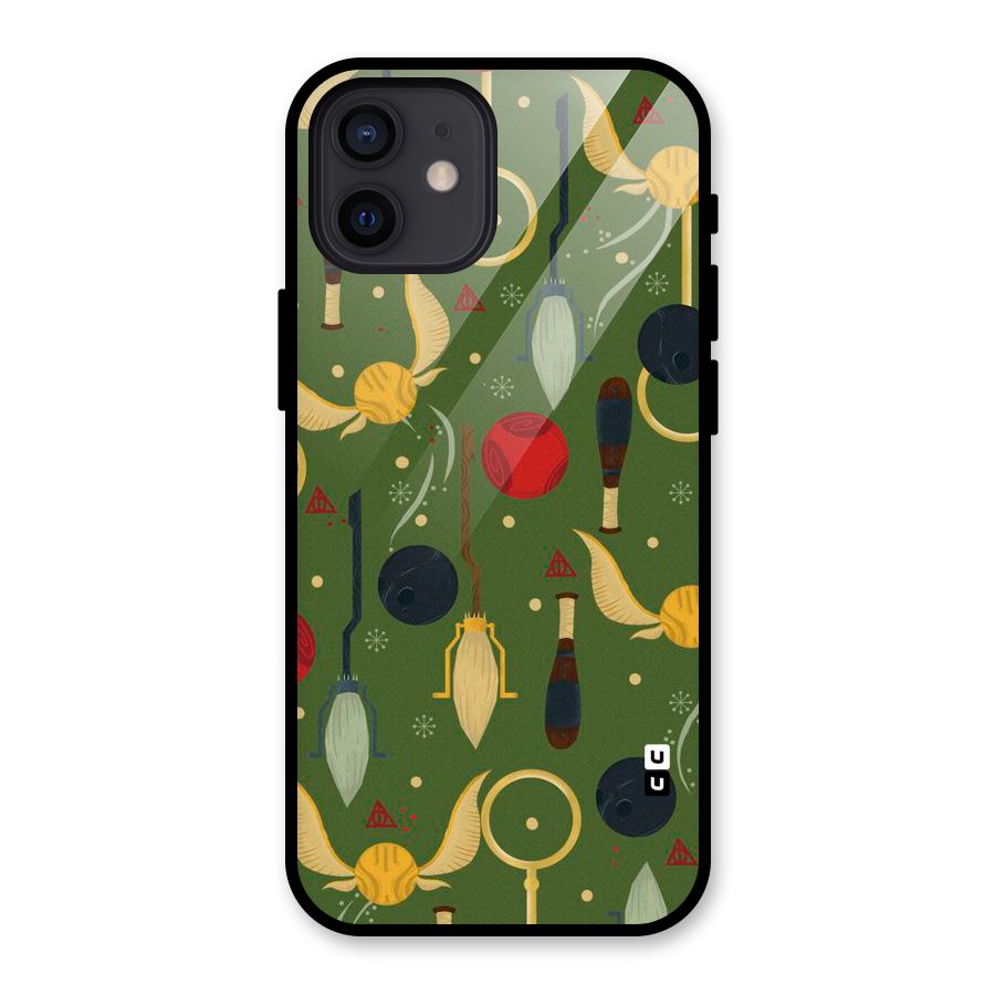 Flying Ball Pattern Glass Back Case for iPhone 12