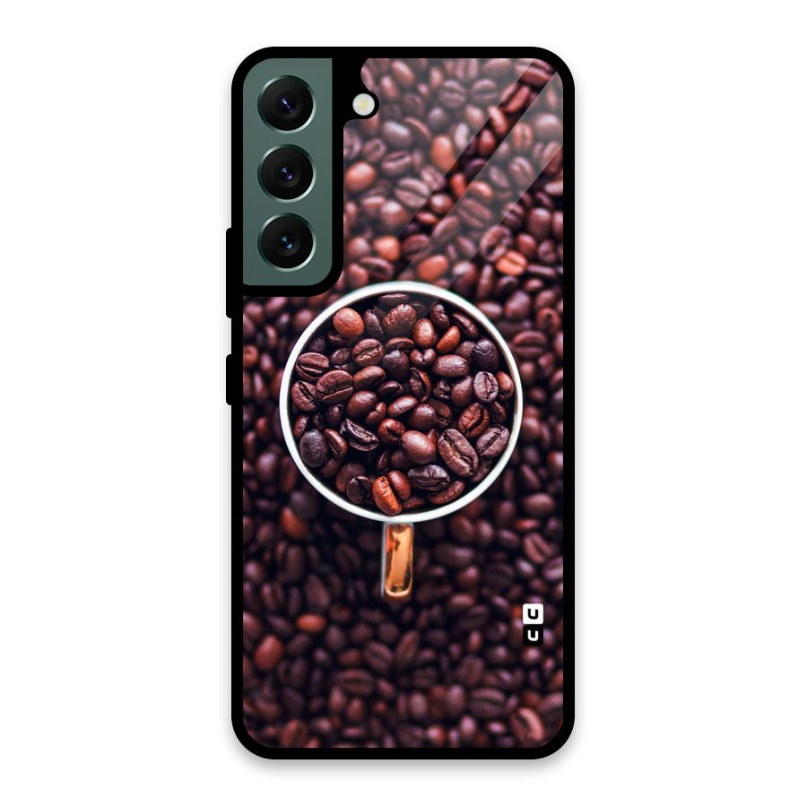 Focus Coffee Beans Glass Back Case for Galaxy S22 5G