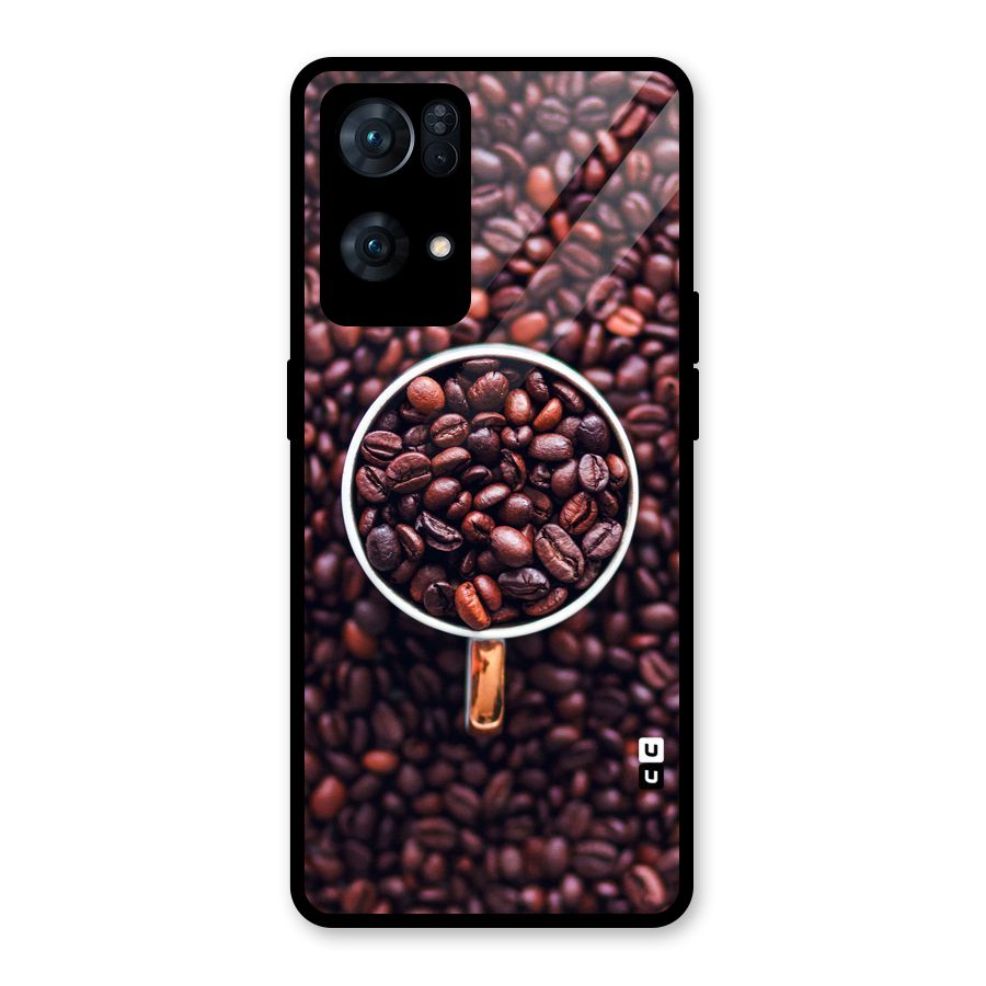 Focus Coffee Beans Glass Back Case for Oppo Reno7 Pro 5G