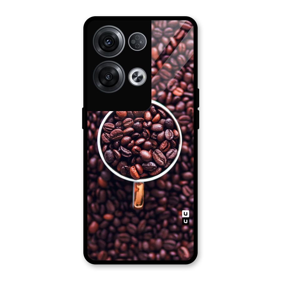 Focus Coffee Beans Glass Back Case for Oppo Reno8 Pro 5G