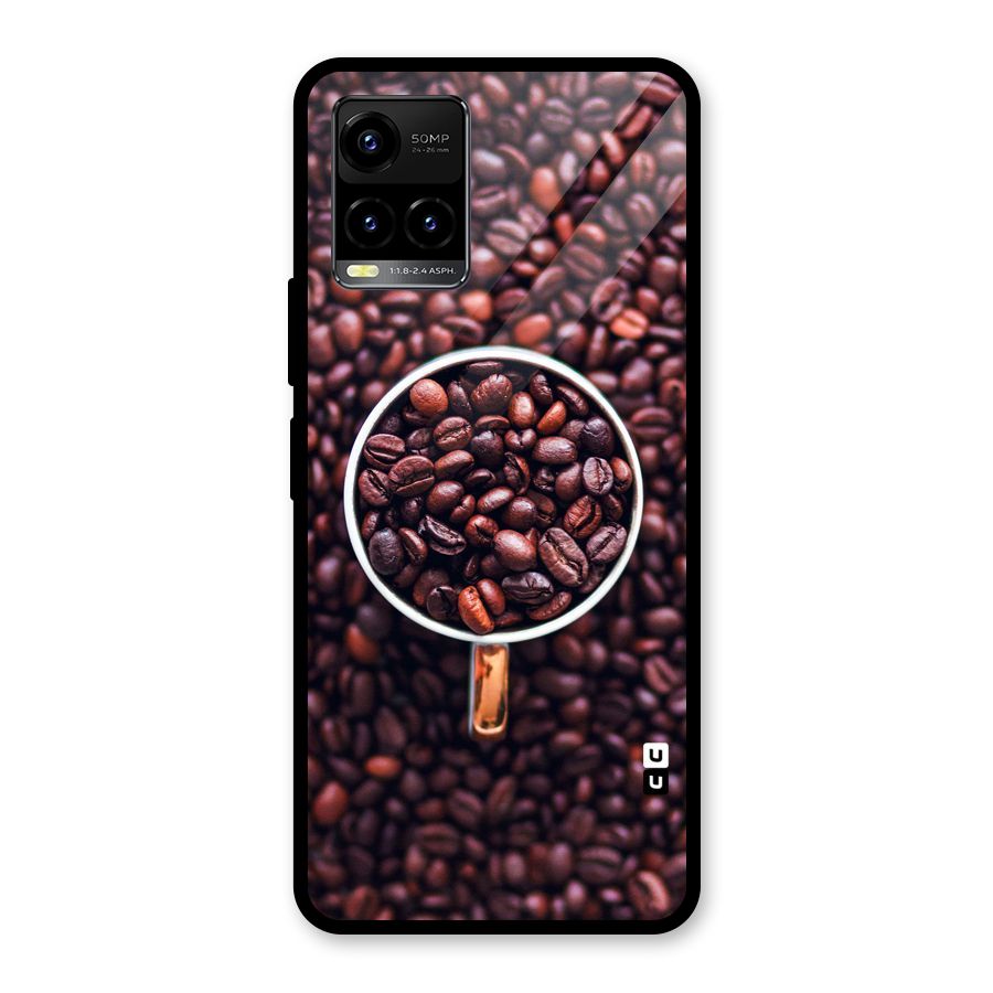 Focus Coffee Beans Glass Back Case for Vivo Y21T