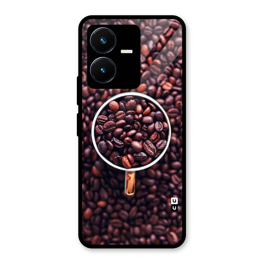 Focus Coffee Beans Glass Back Case for Vivo Y22