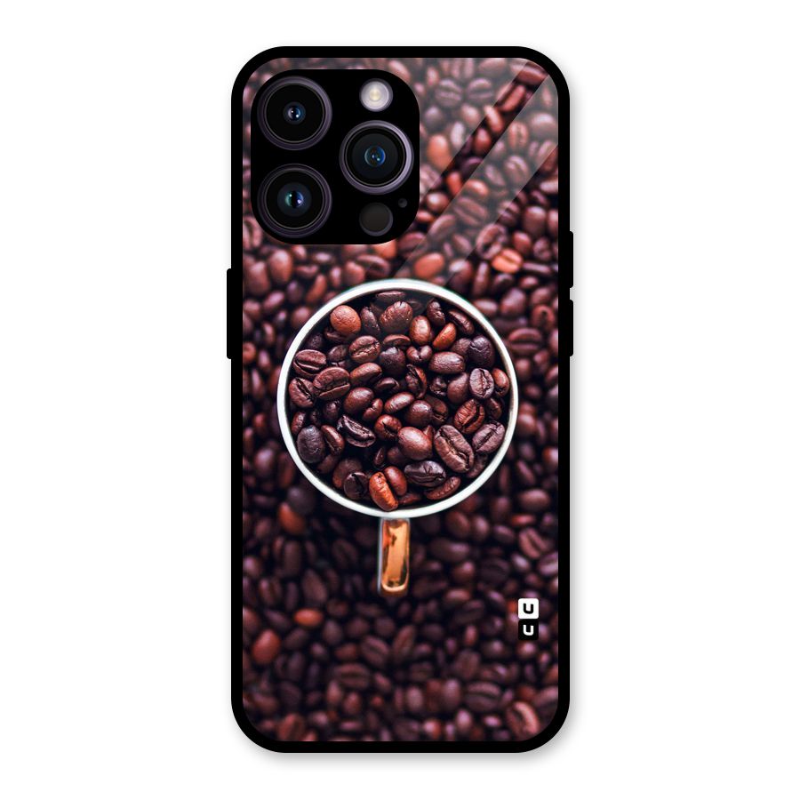 Focus Coffee Beans Glass Back Case for iPhone 14 Pro Max