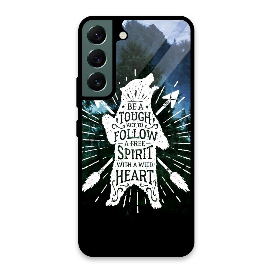 Follow Spirit Heart Glass Back Case for Galaxy S22 5G