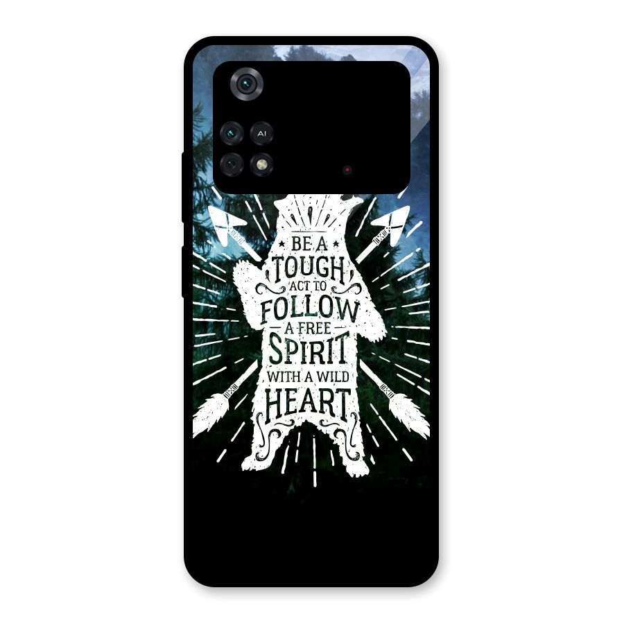 Follow Spirit Heart Glass Back Case for Poco M4 Pro 4G