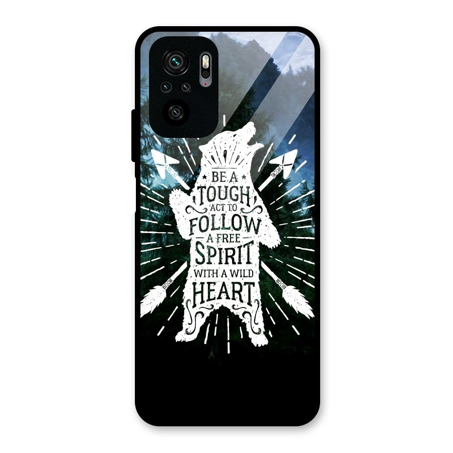 Follow Spirit Heart Glass Back Case for Redmi Note 10