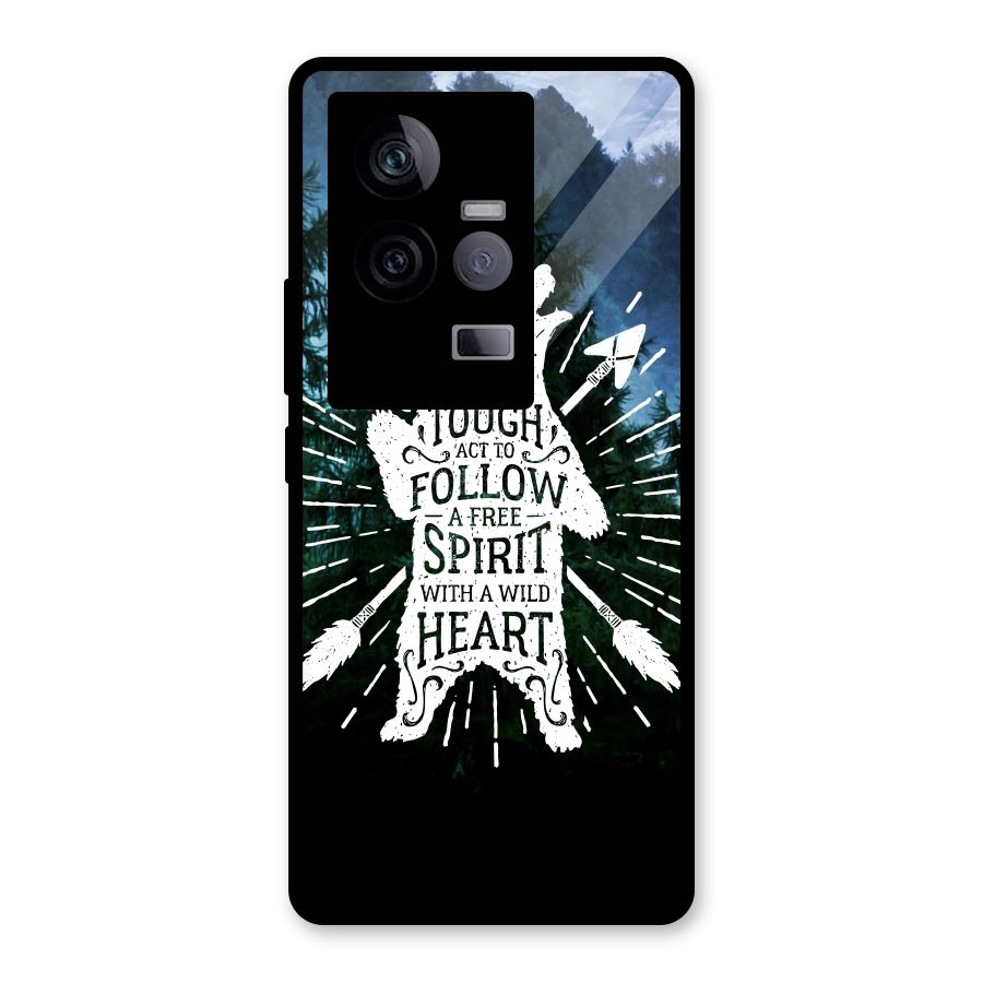 Follow Spirit Heart Glass Back Case for Vivo iQOO 11 5G
