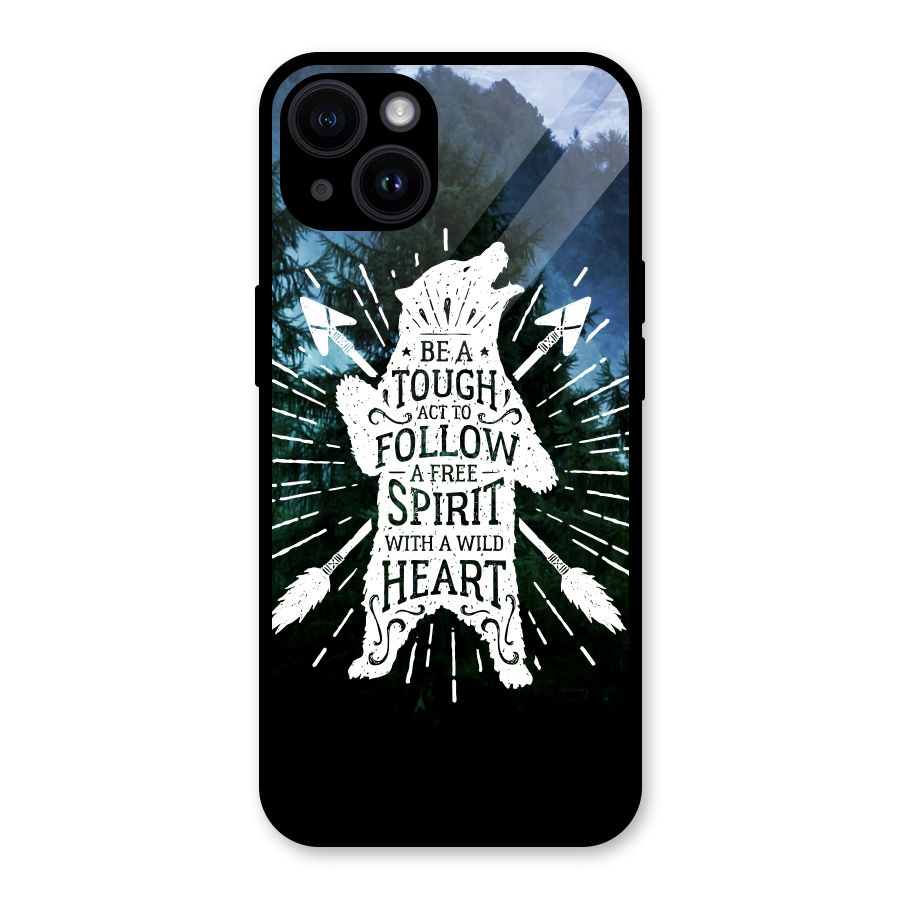Follow Spirit Heart Glass Back Case for iPhone 14
