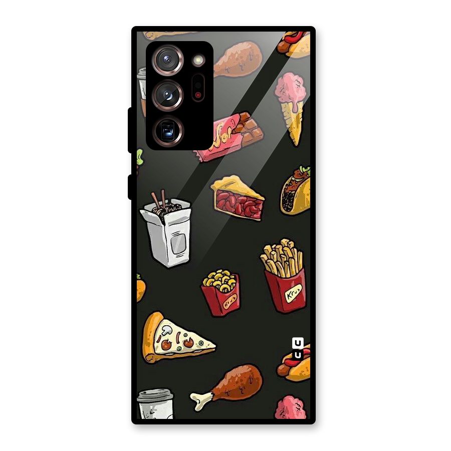 Foodie Pattern Glass Back Case for Galaxy Note 20 Ultra 5G