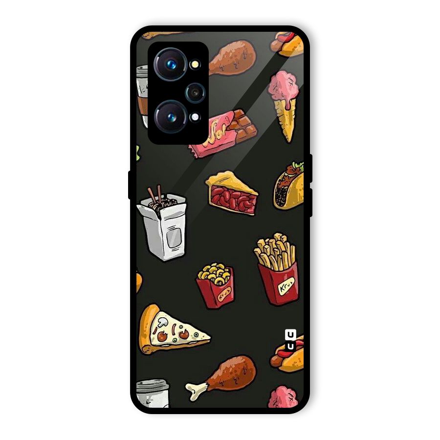 Foodie Pattern Glass Back Case for Realme GT 2