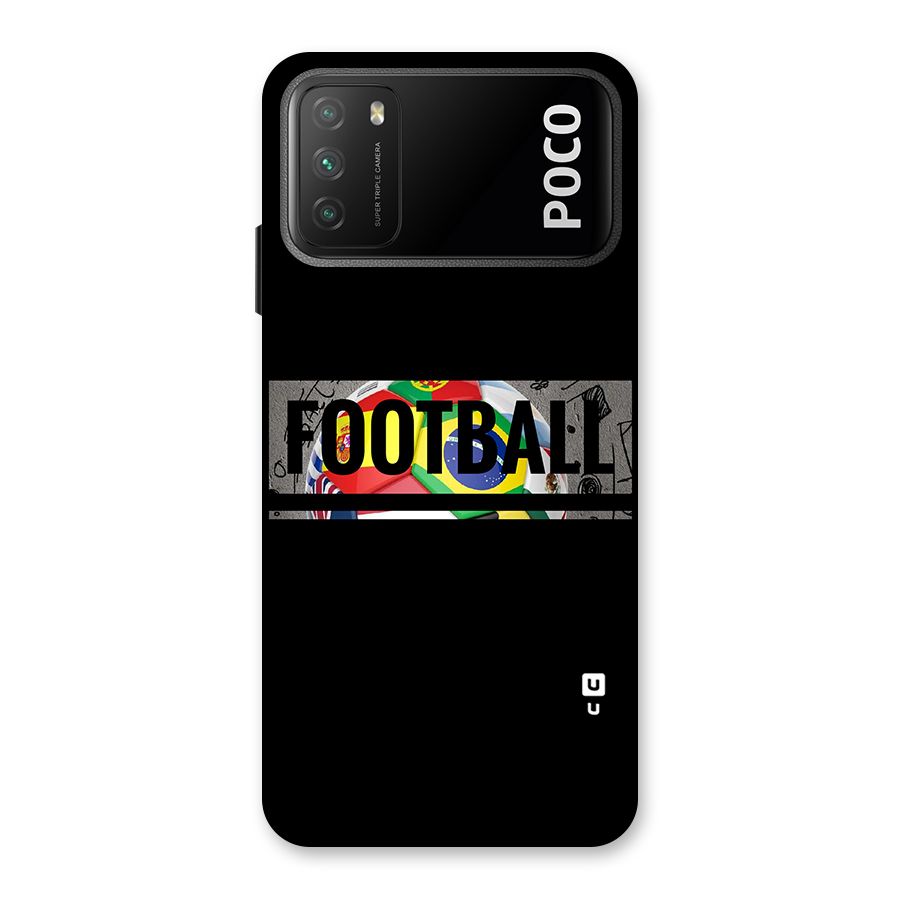 Football Typography Back Case for Poco M3
