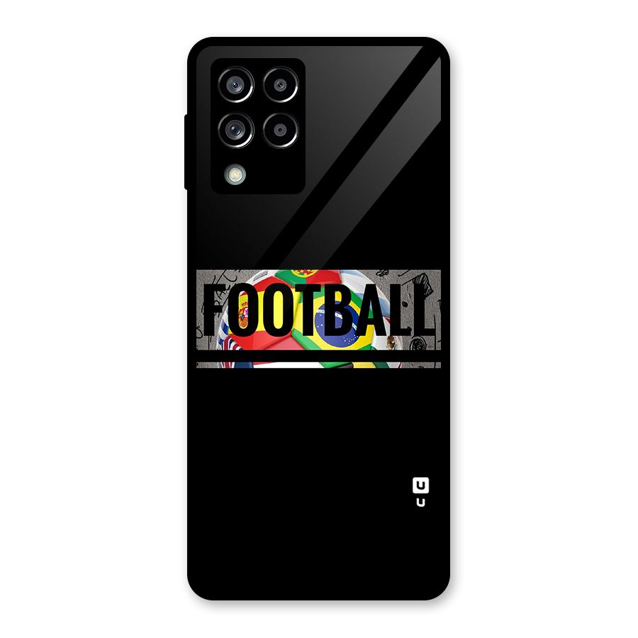 Football Typography Glass Back Case for Galaxy M53 5G
