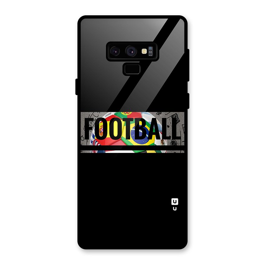 Football Typography Glass Back Case for Galaxy Note 9