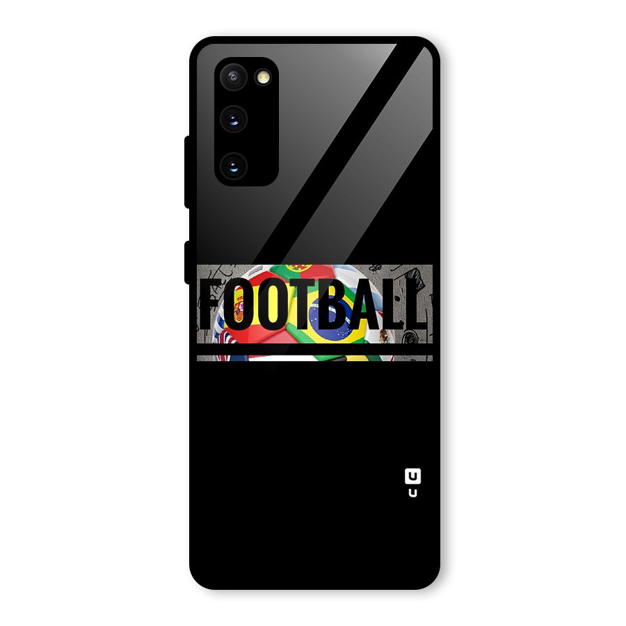 Football Typography Glass Back Case for Galaxy S20 FE 5G